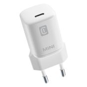 Cellularline mini USB-C CHARGER 20W - iPhone 8 or later Mini caricabatterie da rete USB-C 20W per la carica alla massima velocità di iPhone 8 e successivi Bianco