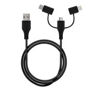 PURO CMAPLTUSBCBLK cavo USB 1 m USB 2.0 Micro-USB B USB C/Micro-USB B/Lightning Nero